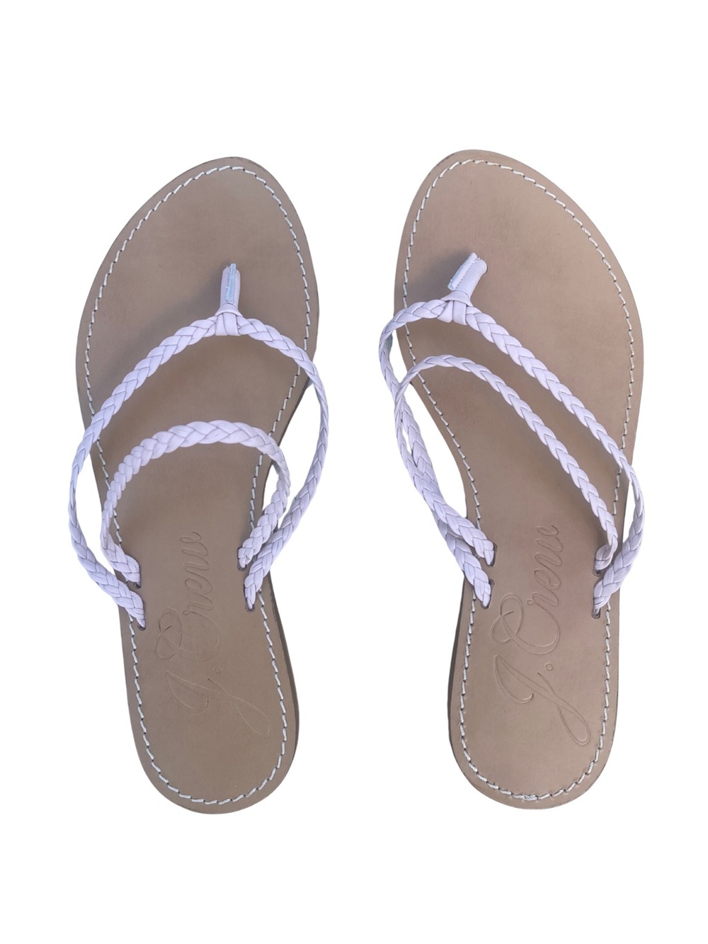 J. Crew | J. Crew Braided Leather Capri Sandals - Light Pink